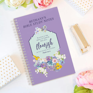 Waterverf Pastel Bloemen Bijbelvers Gepersonalisee Notitieboek