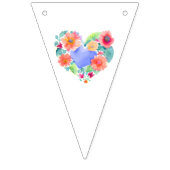 Waterverf pastel bloemharten Vlaggetjes (Tweede vlag)