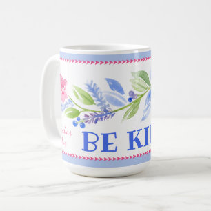 Waterverf Pastel Bloemige WEES AARDIG Naam Koffiemok