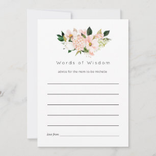 Waterverf Pastel Blush Pink Floral Vrijgezellenfee Advieskaart