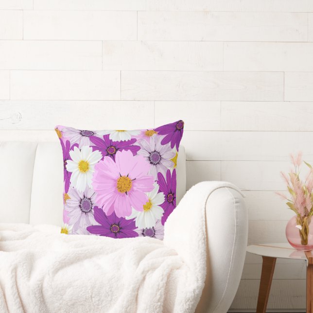 Waterverf Pastel Cosmos Sierkussen (Bank)