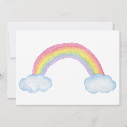 Waterverf Pastel Eenhoorn en Regenboogverjaardag Kaart (Achterkant)