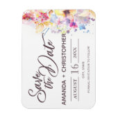 Waterverf Pastel Floral | De datummagneet opslaan Magneet (Verticaal)