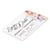 Waterverf Pastel Floral | De datummagneet opslaan Magneet (Linkerzijde)