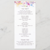 Waterverf Pastel Floral Wedding Programme Programma (Achterkant)