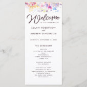 Waterverf Pastel Floral Wedding Programme Programma (Voorkant)