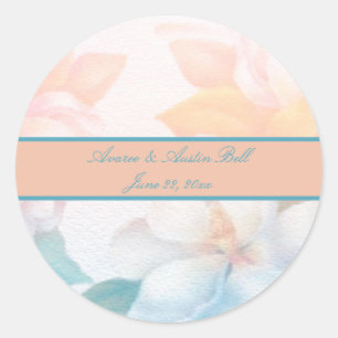 Waterverf Pastel Flowers Ronde Sticker