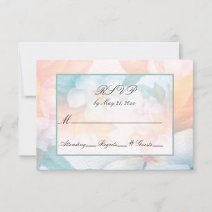 Waterverf Pastel Flowers RSVP Kaart