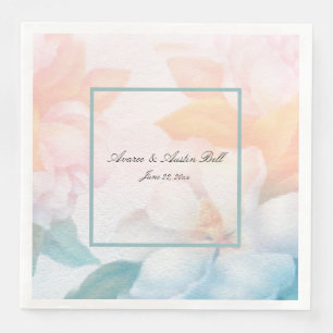 Waterverf Pastel Flowers Servet