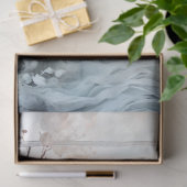 Waterverf pastel groene perzik blush witte bloemen tissuepapier (Geschenk)