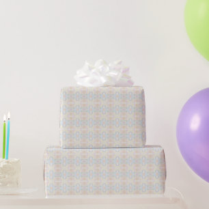 Waterverf Pastel Kwaststreken Op Witte Wolken Cadeaupapier