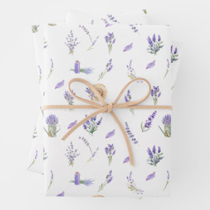Waterverf Pastel Lavendel Flowers Inpakpapier Vel
