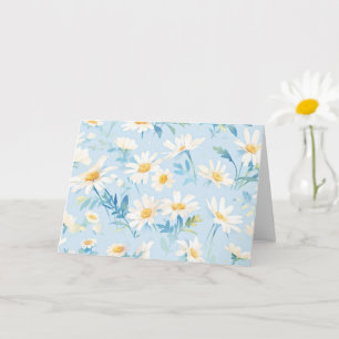 Waterverf pastel madeliefjes kaart