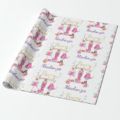 Waterverf Pastel Nutkraker Kerstmis Cadeaupapier (Uitgerold)