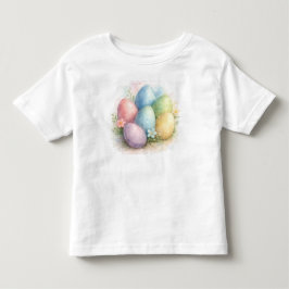 Waterverf Pastel Paaseieren met Bloemen Kinder Shirts