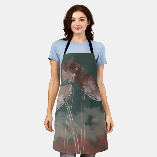 Waterverf Pastel-paddenstoel Schort (Gedragen)