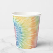 Waterverf Pastel Rainbow Tie Dye Papieren Bekers (Achterkant)