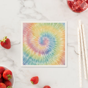 Waterverf Pastel Rainbow Tie Dye Servet