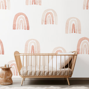 "Waterverf pastel regenboog Behang