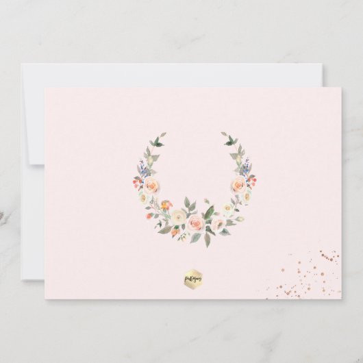 Waterverf Pastel Rozen Communie Dank u Kaart (Achterkant)