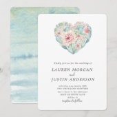 waterverf pastel sappig hart bruiloft kaart (Voorkant / Achterkant)