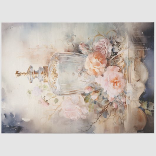  waterverf pastel shabby chique parfum tissuepapier (Voorkant)