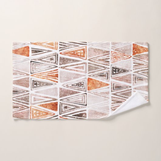 Waterverf Pastel Terracotta Tribal Triangles Bad Handdoek (Handdoek)