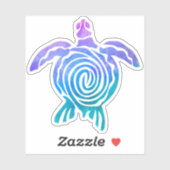 Waterverf Pastel Tie Dye Spiral Zee Turtle Sticker (Vel)