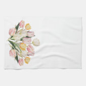 Waterverf Pastel Tulp Boeket Theedoek (Horizontaal)