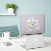 waterverf pastel unicorns sticker pack (Laptop op bureau)