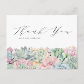 Waterverf pastel vetplanten bruiloft dank u briefkaart (Voorkant)