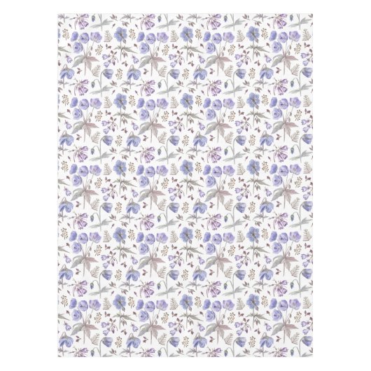 Waterverf Pastel Violet Flowers Tuin Tafelkleed (Voorkant)