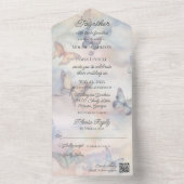 Waterverf Pastel Vlinders met QR Code All In One Uitnodiging (Binnen)