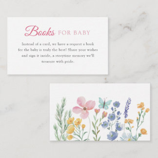 Waterverf Pastel Wilde Bloemen Boeken voor Baby Informatiekaartje