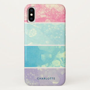 waterverf pastelbubbelmonogram iPhone x hoesje