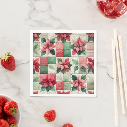 Waterverf Patchwork Poinsettia Decoupage servetten (Insitu)