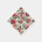 Waterverf Patchwork Poinsettia Decoupage servetten (Hoek)