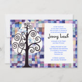 WATERVERF PATCHWORK TREE Bat Mitzvah Uitnodiging (Voorkant)