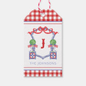 Waterverf Patriottische Amerikaanse vlag Topiary C Cadeaulabel (Voorkant)