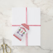 Waterverf Patriottische Amerikaanse vlag Topiary C Cadeaulabel (Met Touw)