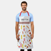 Waterverf Patroon BBQ Grill Grill Rookmachine Schort (Gedragen)