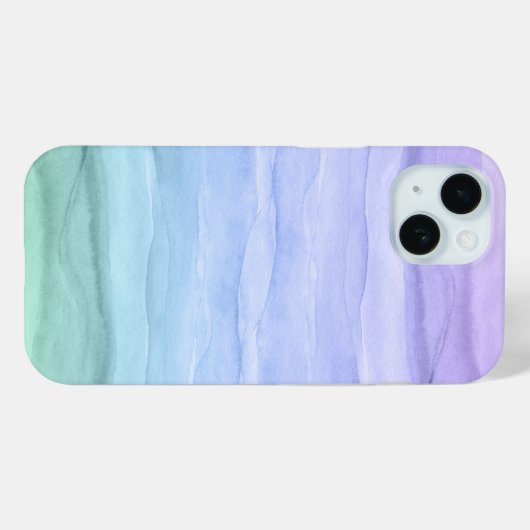 Waterverf Patroon Blauw Ombre Abstract Case-Mate iPhone Case (Achterkant (horizontaal))