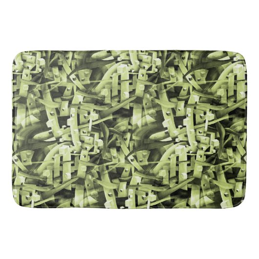 Waterverf Patroon in groen Abstract hedendaags Badmat (Voorkant)