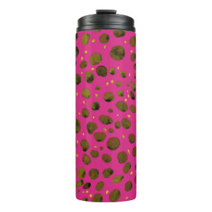 Waterverf Patroon met Abstracte Cheetah Skin. Thermosbeker