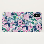 Waterverf patroon van de zoete roze Navy Flowers Case-Mate iPhone Case (Achterkant (horizontaal))