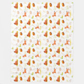 Waterverf Patroonpaarden Hoefijzers Hay Apples Fleece Deken (Voorkant)