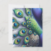 Waterverf pauw bewaar de datum bruiloft save the date (Achterkant)