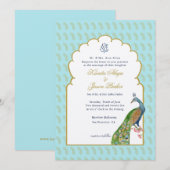 Waterverf pauw & Ganesh trouwkaart Kaart (Voorkant / Achterkant)