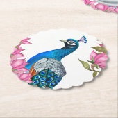 Waterverf pauw kartonnen onderzetters (Gekanteld)