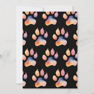 Waterverf Paw Print Achtergrond Kaart